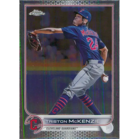 2022 Topps Chrome #142 Triston McKenzie NM-MT Cleveland Guardians Baseball Card - Baseball Card Single