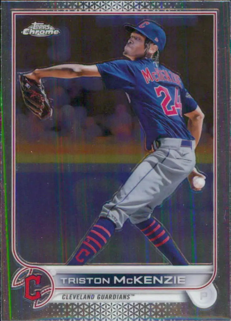 2022 Topps Chrome #142 Triston McKenzie NM-MT Cleveland Guardians Baseball Card - Baseball Card Single