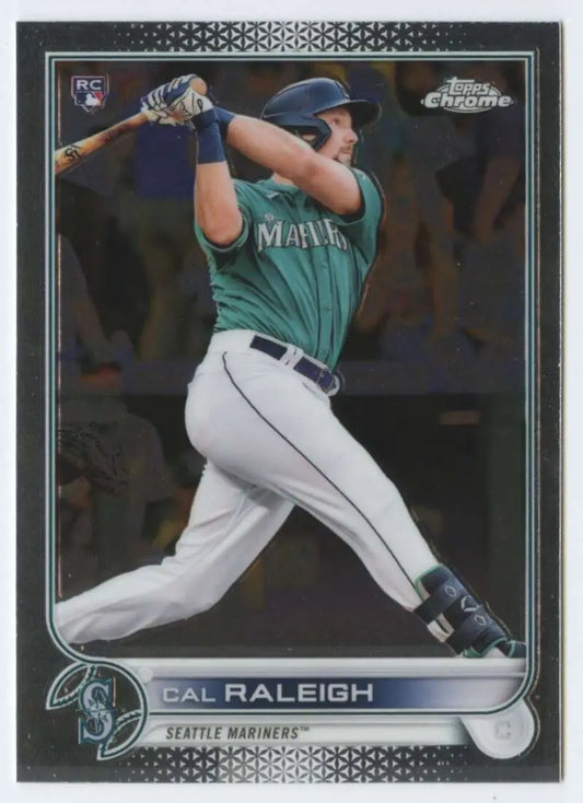 2022 Topps Chrome #149 Cal Raleigh NM-MT RC Rookie Seattle Mariners Baseball Card - Baseball Card Single