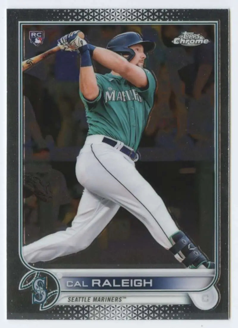 2022 Topps Chrome #149 Cal Raleigh NM-MT RC Rookie Seattle Mariners Baseball Card - Baseball Card Single