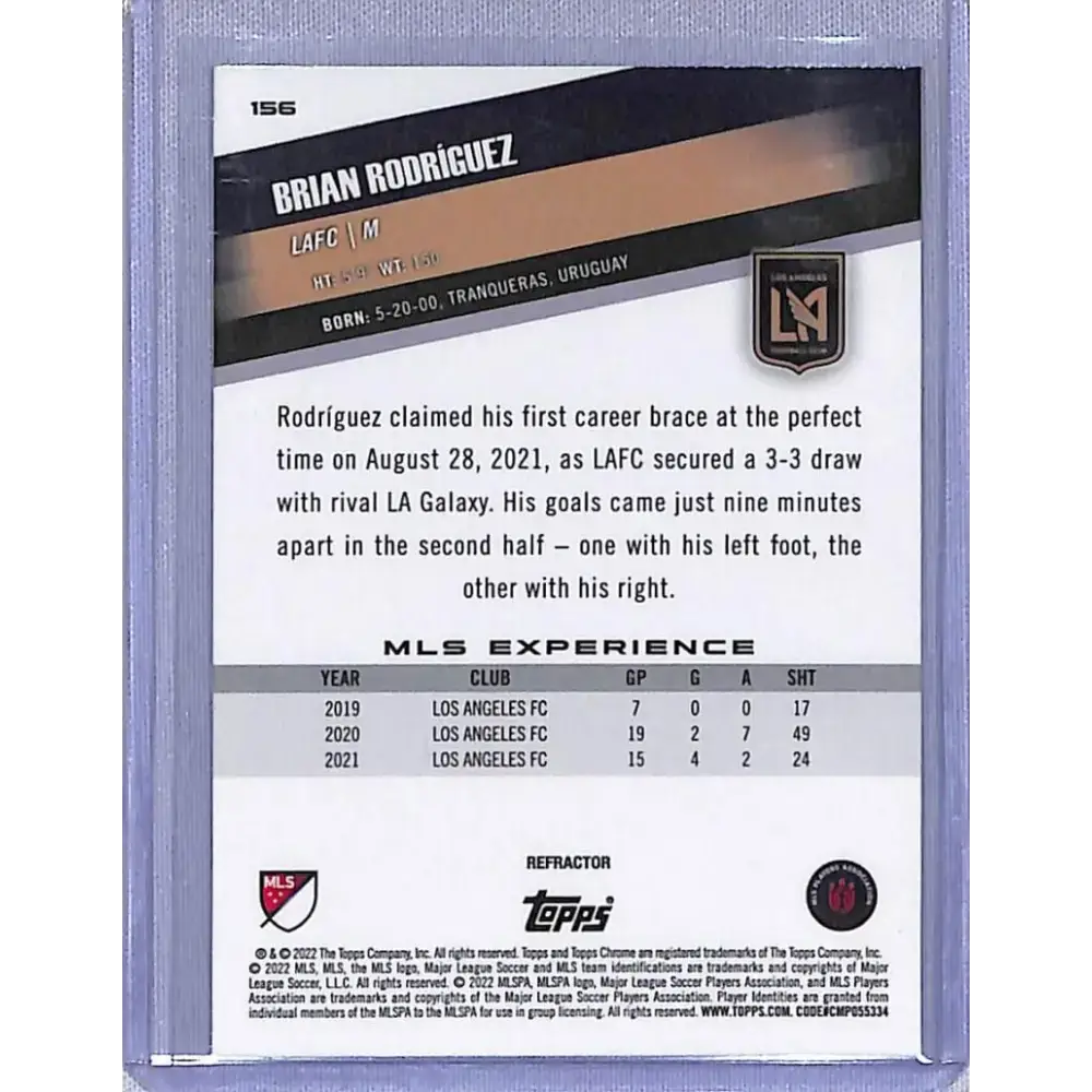 2022 Topps Chrome #156 Brian Rodriguez NM-MT LAFC - Soccer Card Single