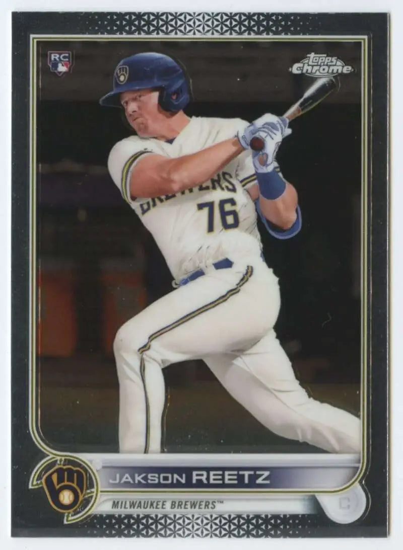 2022 Topps Chrome #157 Jakson Reetz NM-MT RC Rookie Milwaukee Brewers Baseball Card - Baseball Card Single