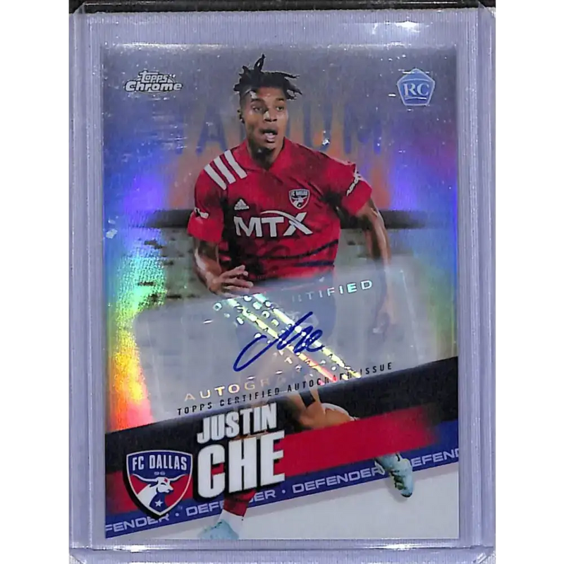 2022 Topps Chrome #157 Justin Che NM-MT Auto FC Dallas - Soccer Card Single