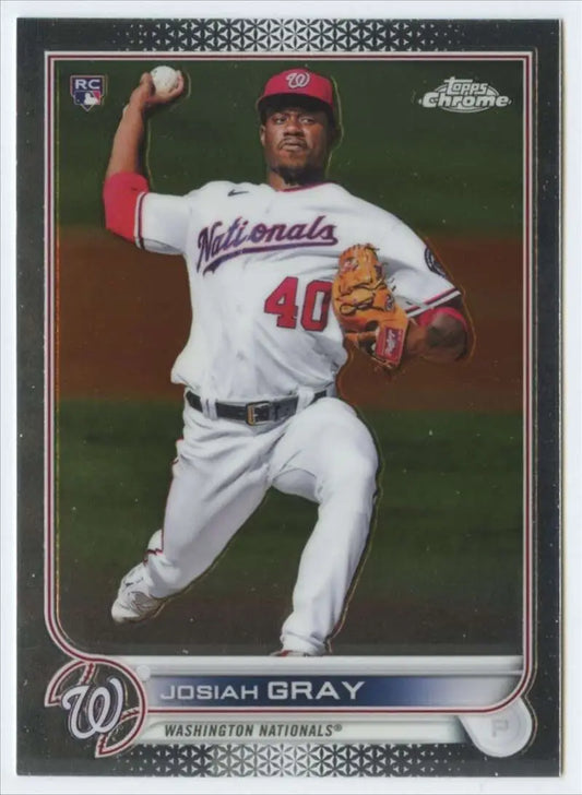2022 Topps Chrome #160 Josiah Gray NM-MT RC Rookie Washington Nationals Baseball Card - Baseball Card Single