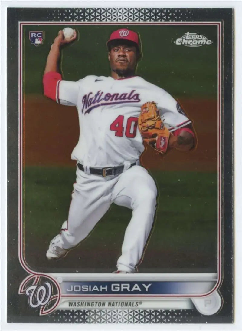2022 Topps Chrome #160 Josiah Gray NM-MT RC Rookie Washington Nationals Baseball Card - Baseball Card Single