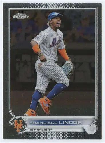 2022 Topps Chrome Francisco Lindor baseball card with original gloss Mets ID 51598