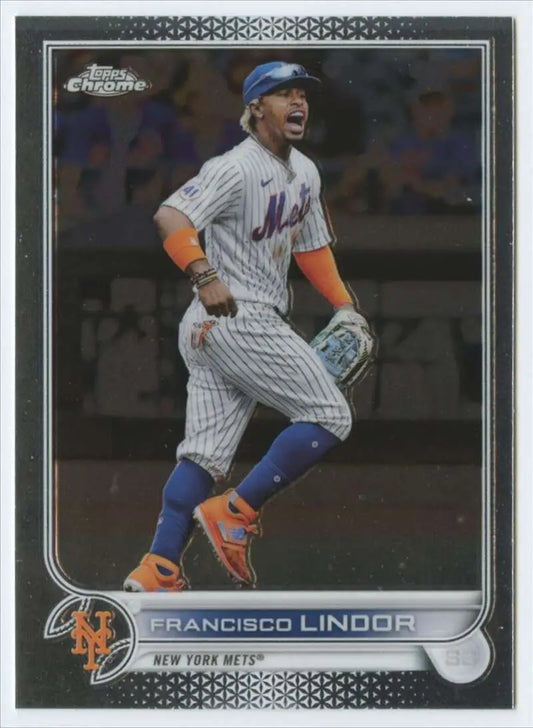 2022 Topps Chrome #166 Francisco Lindor NM-MT New York Mets Baseball Card - Baseball Card Single