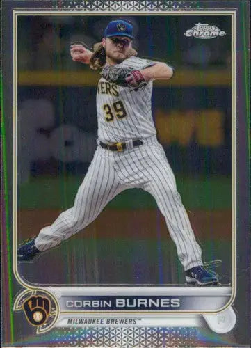 Corbin Burnes baseball card from 2022 Topps Chrome with original gloss Brewers ID 47760