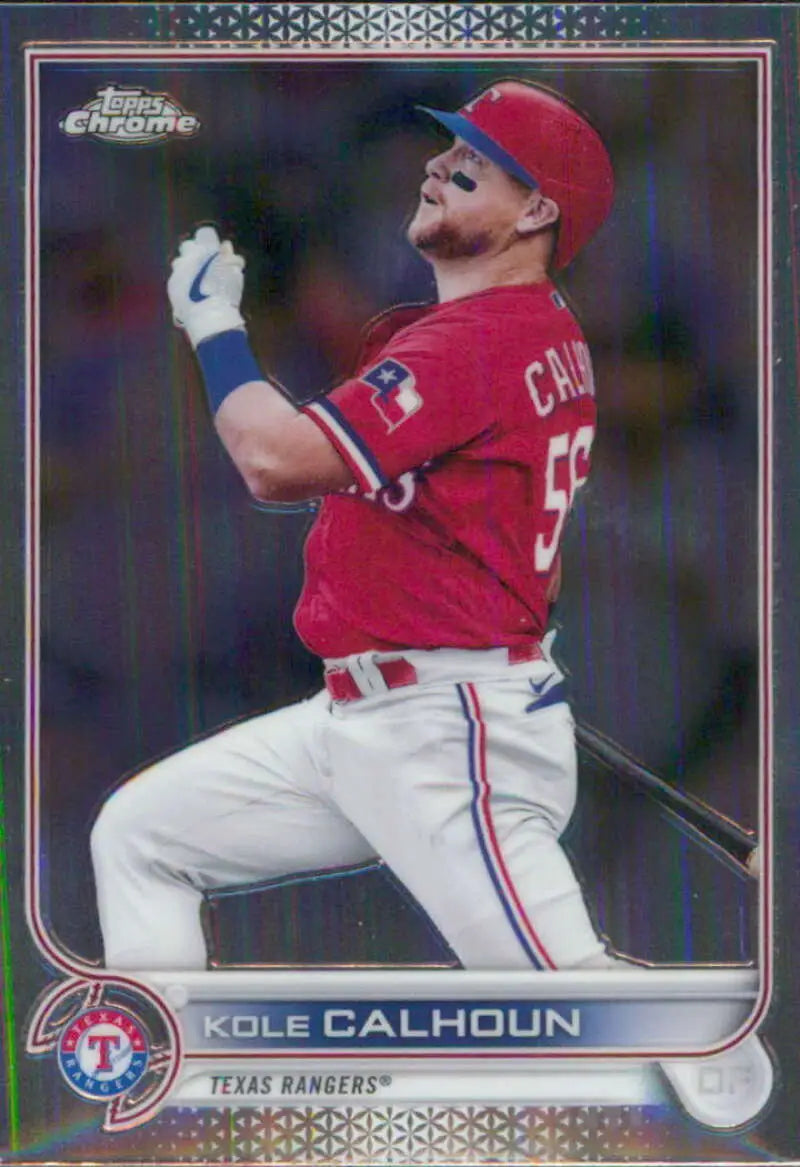 2022 Topps Chrome #17 Kole Calhoun NM-MT Texas Rangers Baseball Card - Baseball Card Single