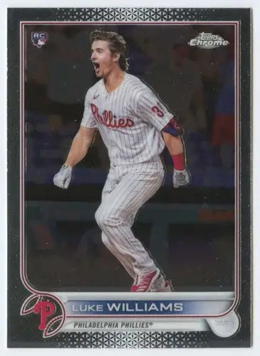 Luke Williams Topps Chrome baseball card with original gloss from 2022 Rookie Phillies