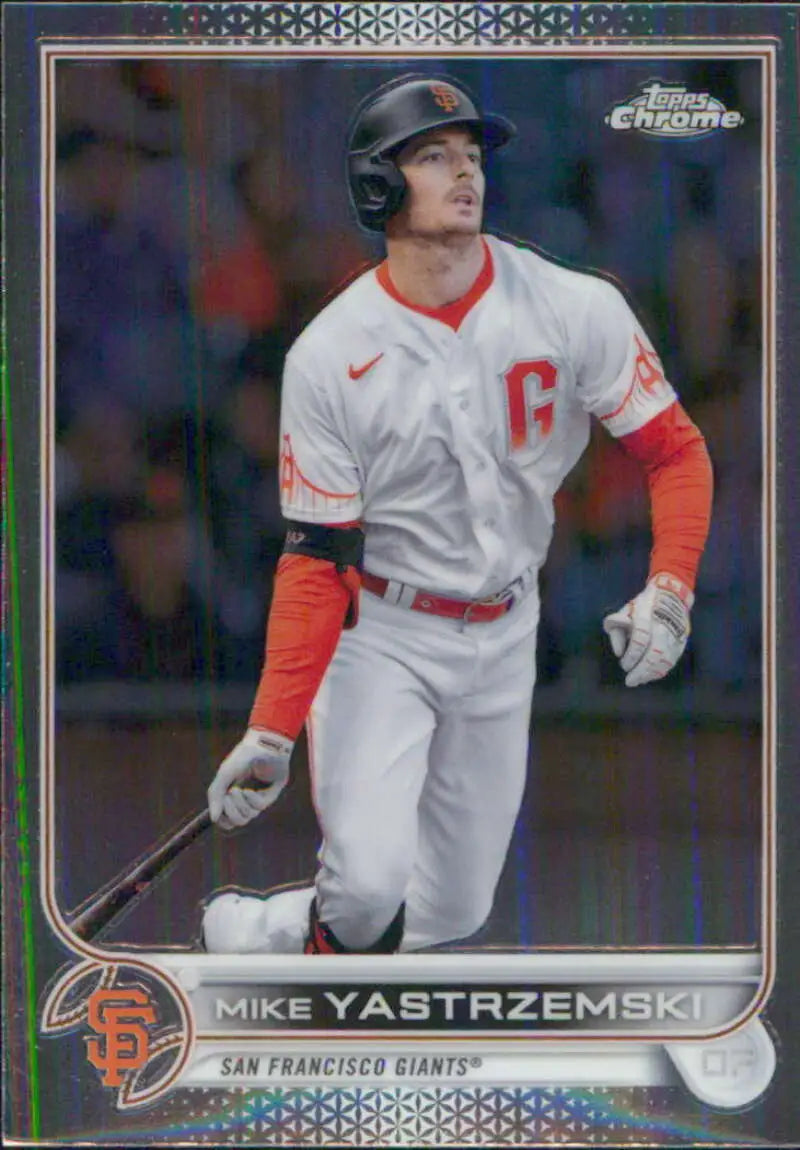 2022 Topps Chrome #18 Mike Yastrzemski NM-MT San Francisco Giants Baseball Card - Baseball Card Single