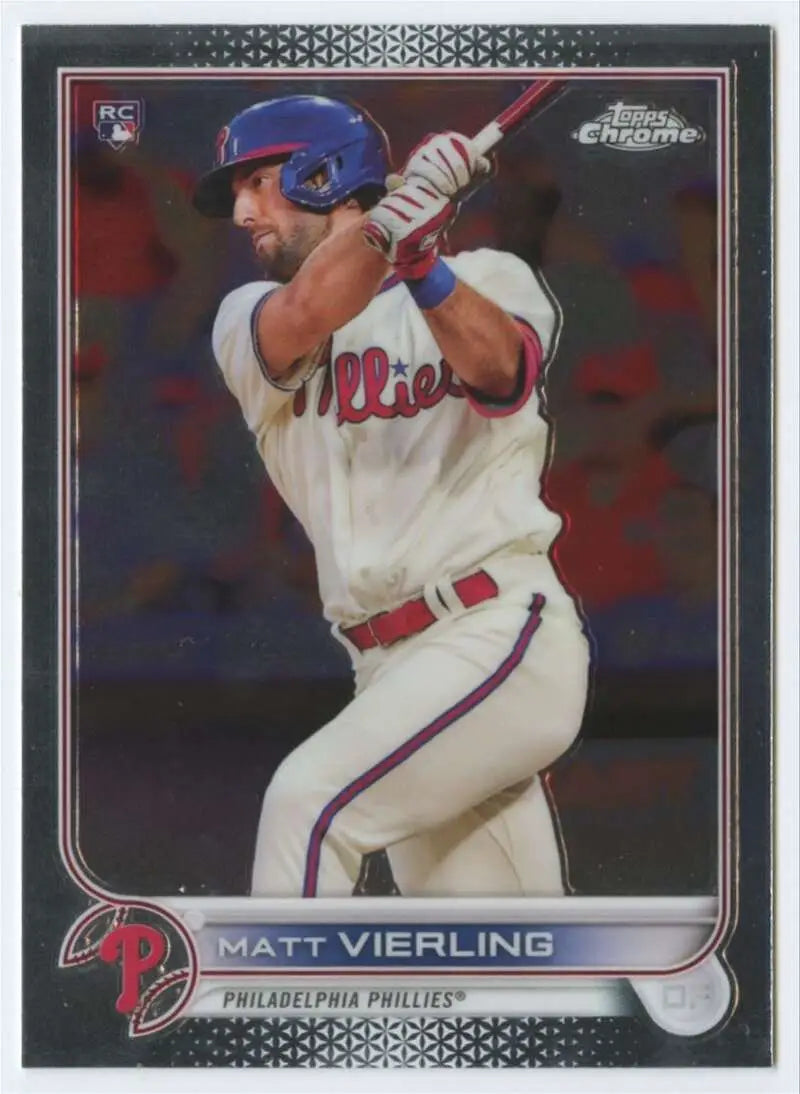 2022 Topps Chrome #181 Matt Vierling NM-MT RC Rookie Philadelphia Phillies Baseball Card - Baseball Card Single