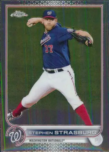 2022 Topps Chrome #184 Stephen Strasburg NM-MT Nationals ID:47770 - Baseball Card Single