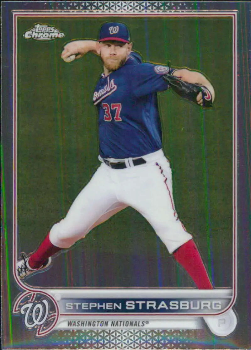 2022 Topps Chrome #184 Stephen Strasburg NM-MT Washington Nationals Baseball Card - Baseball Card Single