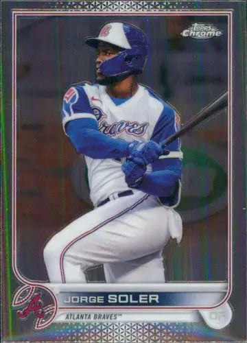 2022 Topps Chrome Jorge Soler baseball card with original gloss Braves ID 47764