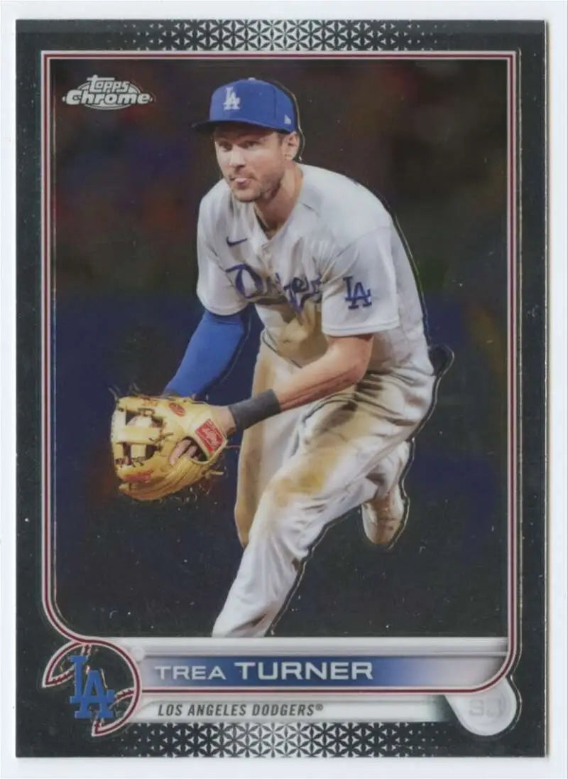 2022 Topps Chrome #190 Trea Turner NM-MT Los Angeles Dodgers Baseball Card - Baseball Card Single