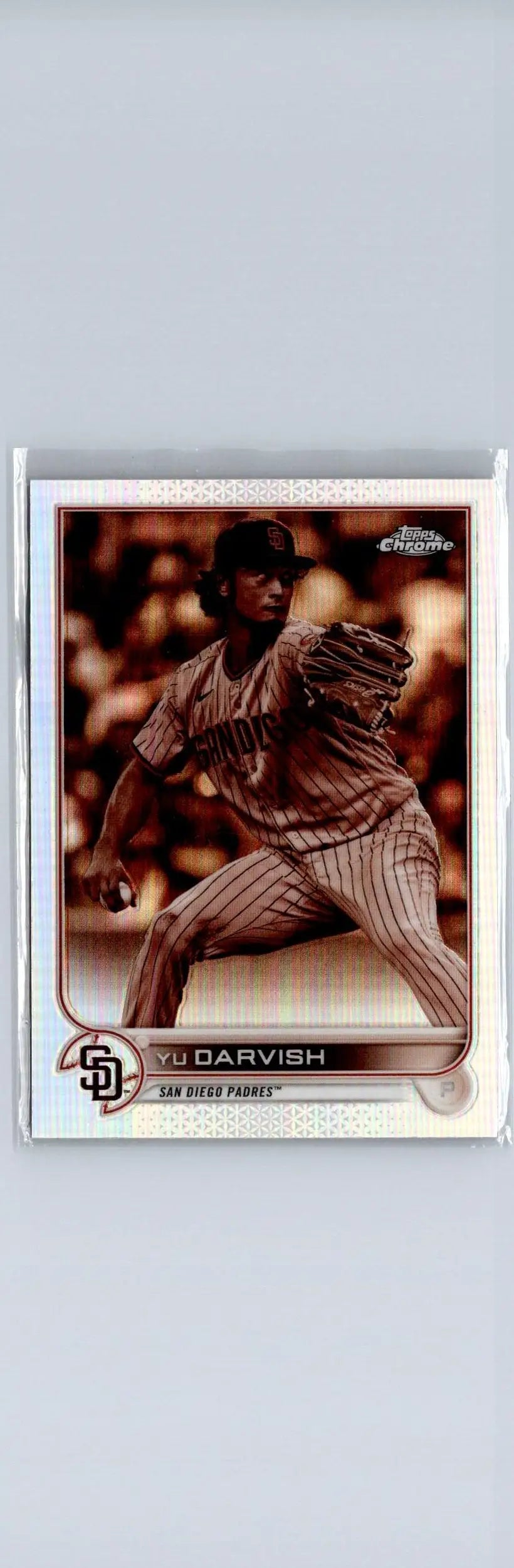 Yu Darvish baseball card 2022 Topps Chrome Sepia Refractor showcasing Darvish Sepia Refractor design