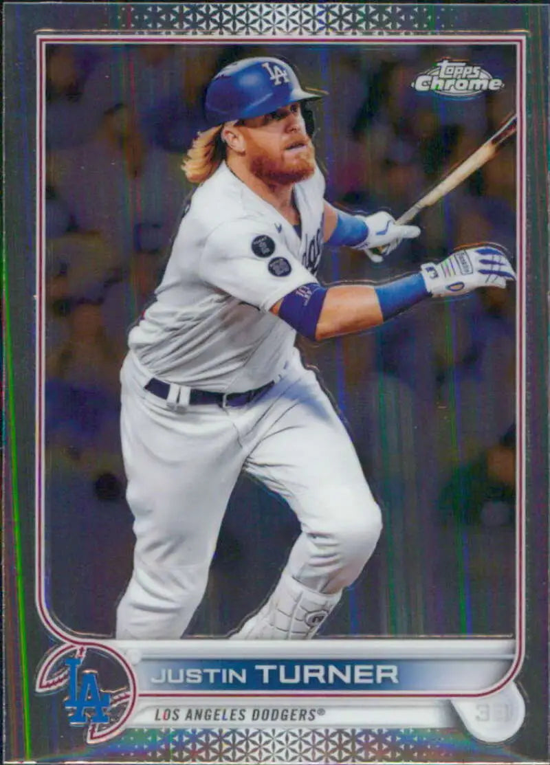 2022 Topps Chrome #194 Justin Turner NM-MT Los Angeles Dodgers Baseball Card - Baseball Card Single