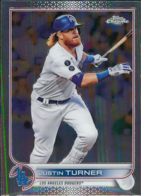 2022 Topps Chrome #194 Justin Turner NM-MT Los Angeles Dodgers Baseball Card - Baseball Card Single