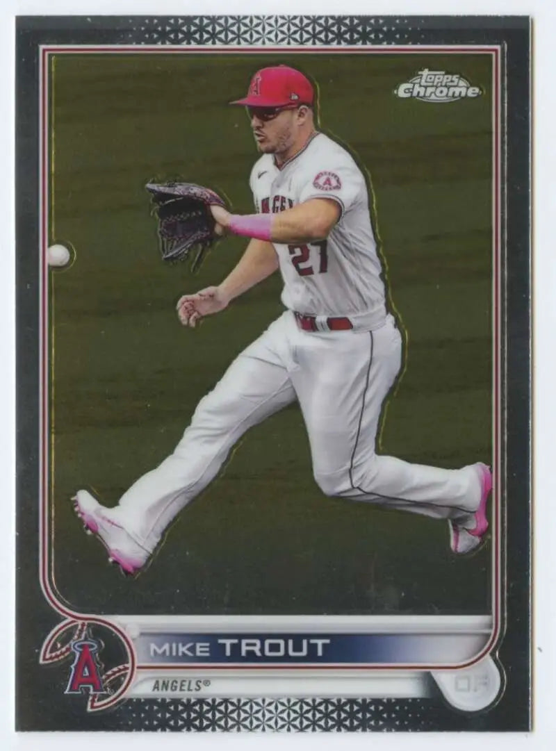 2022 Topps Chrome #200 Mike Trout NM-MT Los Angeles Angels Baseball Card - Baseball Card Single