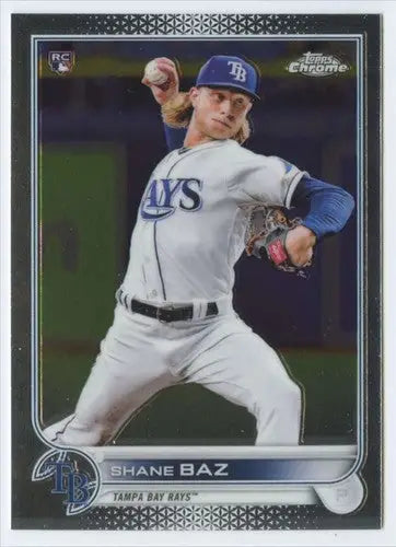2022 Topps Chrome Shane Baz rookie baseball card with original gloss from Topps Chrome series