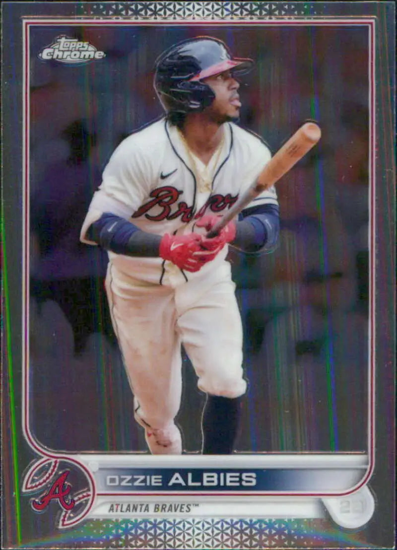 2022 Topps Chrome #205 Ozzie Albies NM-MT Atlanta Braves Baseball Card - Baseball Card Single