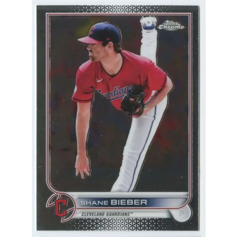 2022 Topps Chrome #208 Shane Bieber NM-MT Cleveland Guardians Baseball Card - Baseball Card Single