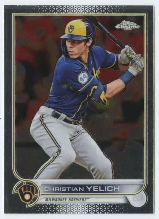 2022 Topps Chrome #210 Christian Yelich NM-MT Milwaukee Brewers Baseball Card - Baseball Card Single