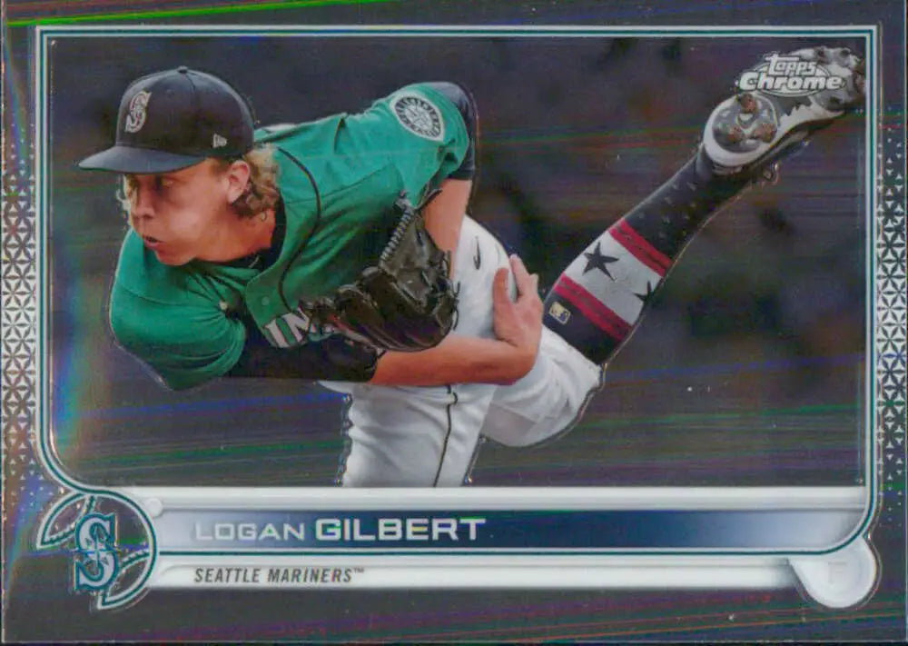2022 Topps Chrome #211 Logan Gilbert NM-MT Seattle Mariners Baseball Card - Baseball Card Single