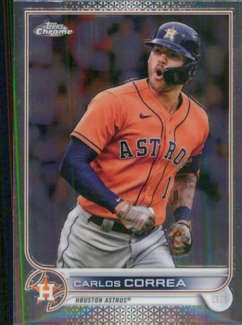 2022 Topps Chrome #213 Carlos Correa NM-MT Houston Astros Baseball Card - Baseball Card Single