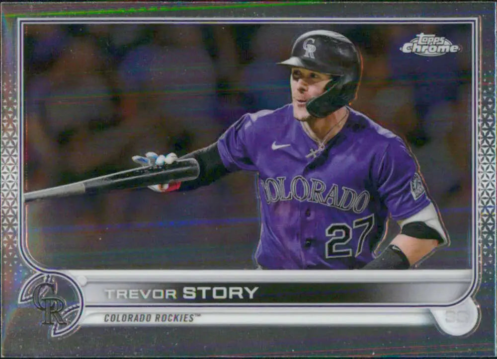 2022 Topps Chrome #27 Trevor Story NM-MT Colorado Rockies Baseball Card - Baseball Card Single
