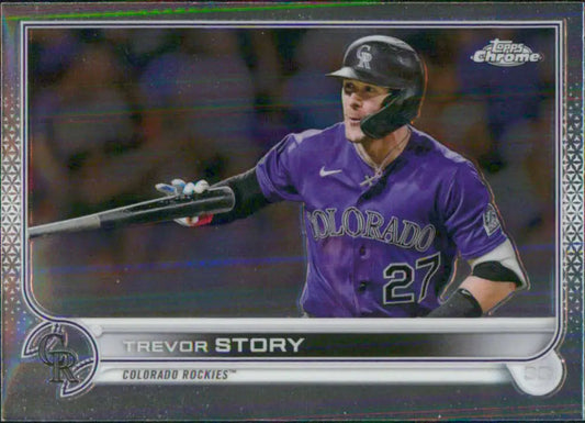 2022 Topps Chrome #27 Trevor Story NM-MT Colorado Rockies Baseball Card - Baseball Card Single