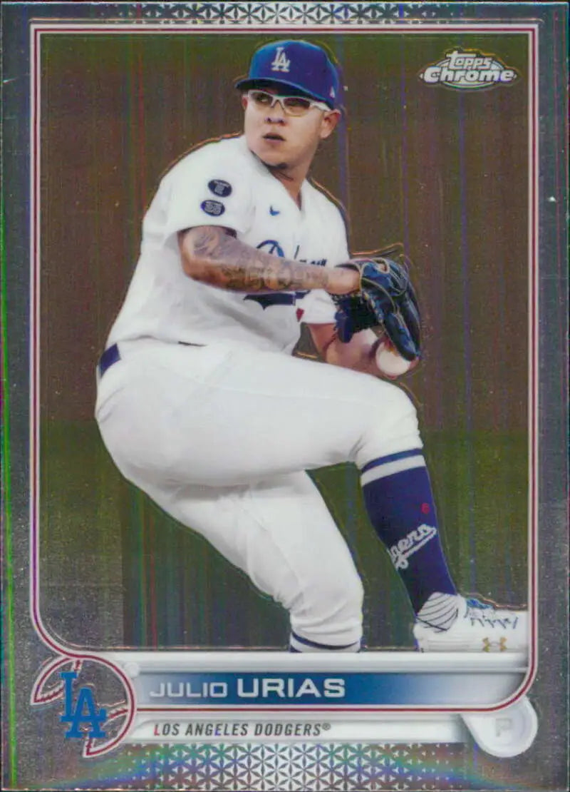 2022 Topps Chrome #3 Julio Urias NM-MT Los Angeles Dodgers Baseball Card - Baseball Card Single
