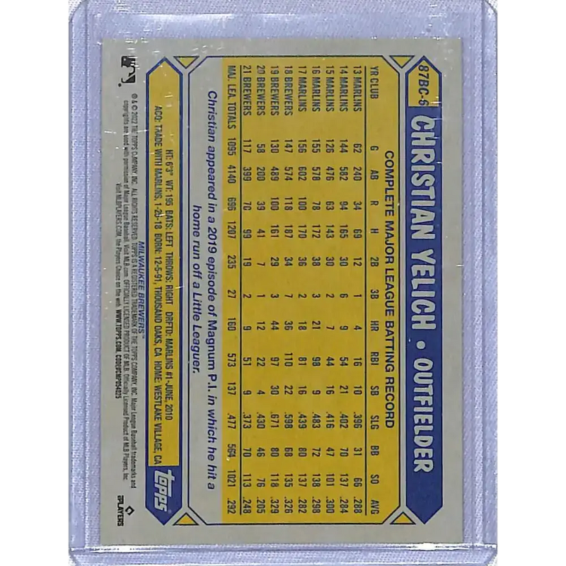 2022 Topps Chrome 35th #87BC-6 Christain Yelich NM-MT Milwaukee Brewers - Baseball Card Single