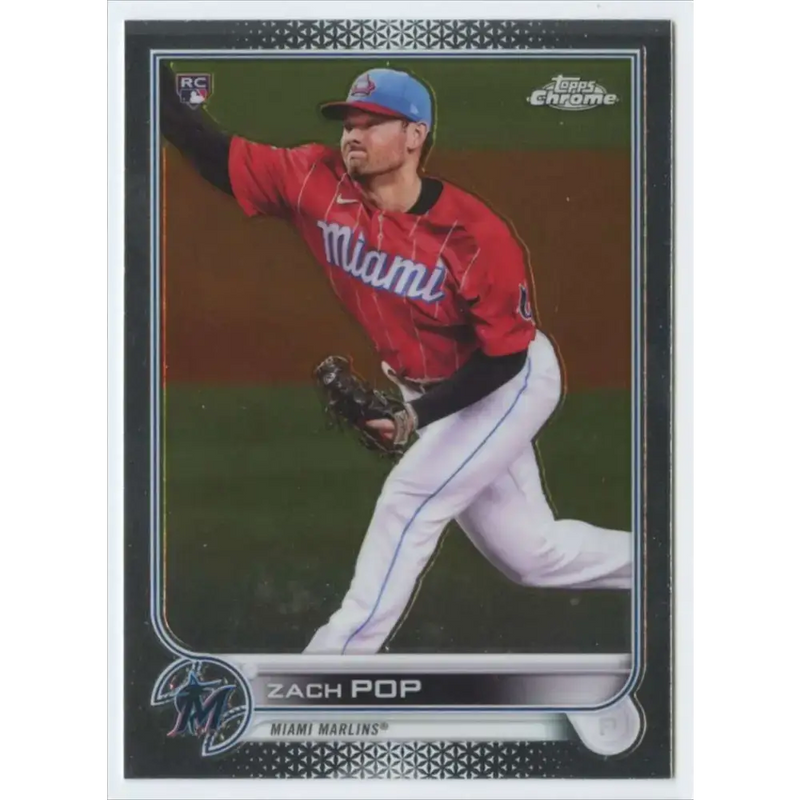 2022 Topps Chrome #41 Zach Pop NM-MT RC Rookie Miami Marlins Baseball Card - Baseball Card Single