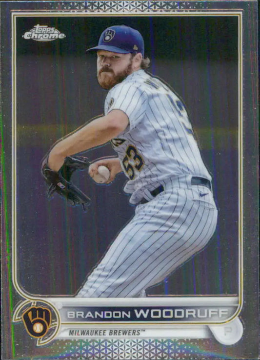 2022 Topps Chrome #44 Brandon Woodruff NM-MT Milwaukee Brewers Baseball Card - Baseball Card Single