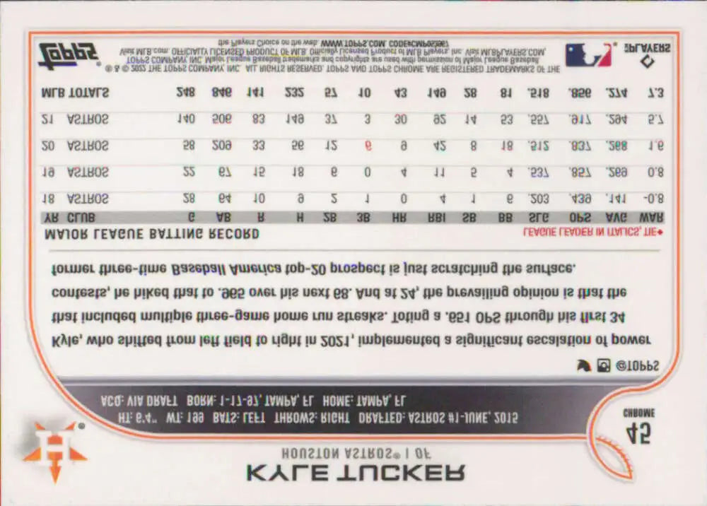 2022 Topps Chrome #45 Kyle Tucker NM-MT Houston Astros Baseball Card - Baseball Card Single