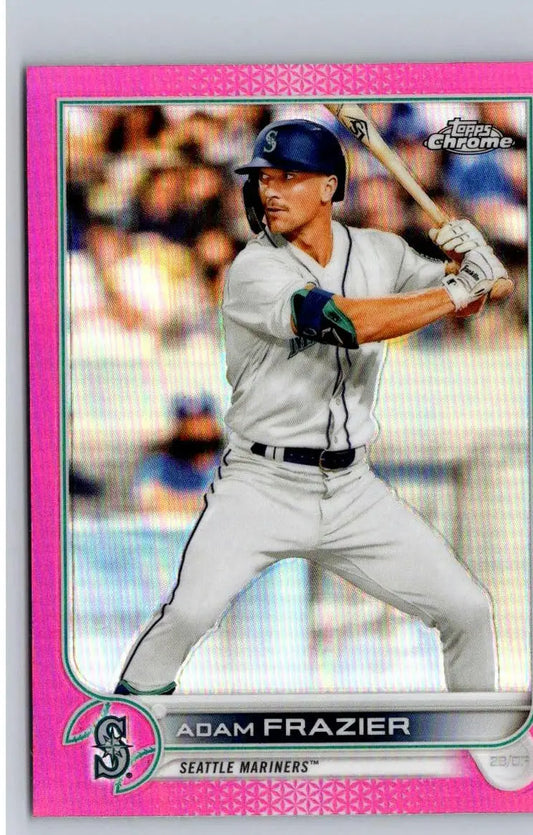 Adam Frazier pink refractor baseball card from 2022 Topps Chrome #47