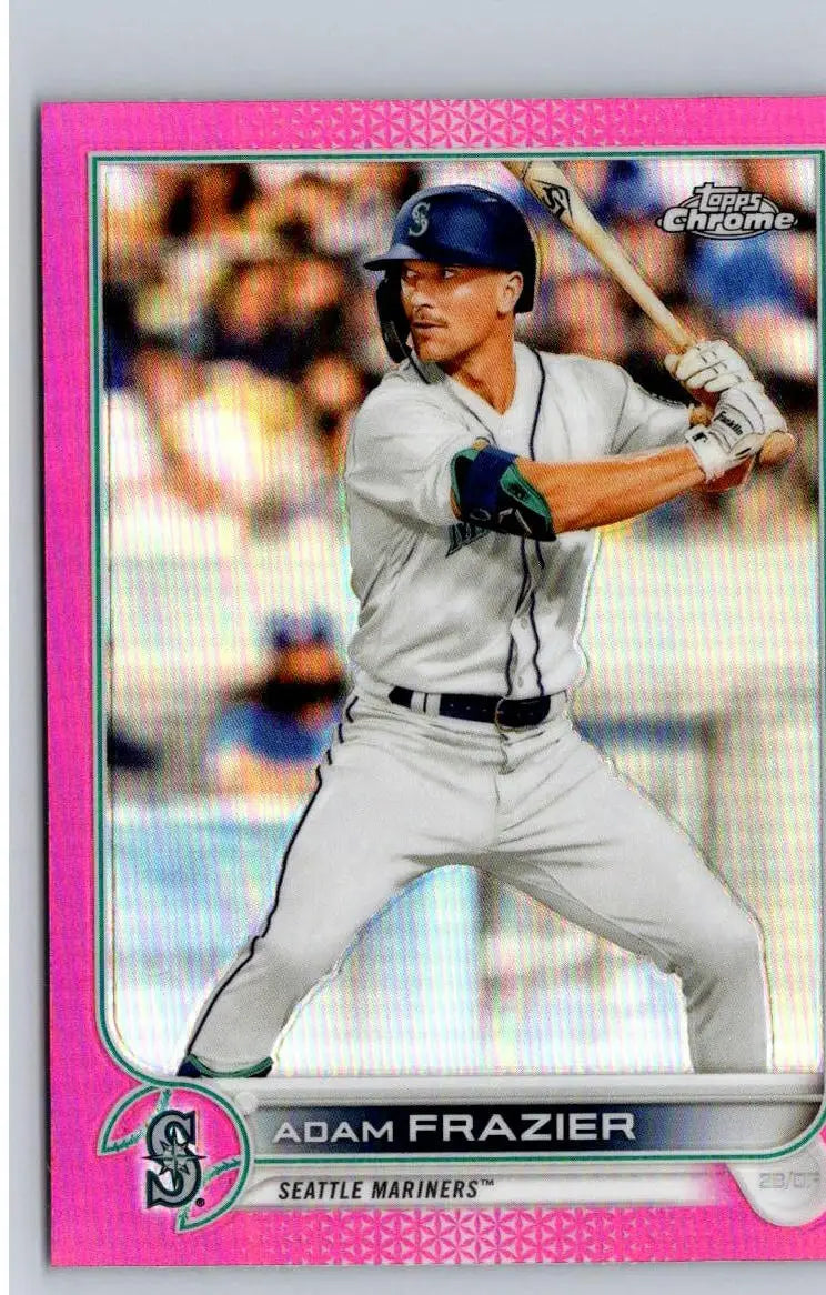 Adam Frazier pink refractor baseball card from 2022 Topps Chrome #47