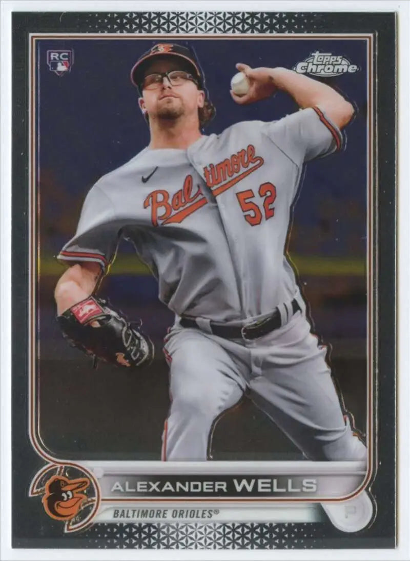 2022 Topps Chrome #49 Alexander Wells NM-MT RC Rookie Baltimore Orioles Baseball Card - Baseball Card Single