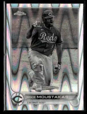 2022 Topps Chrome #56 Mike Moustakas Negative Ray Wave Refractor - Baseball Card Single