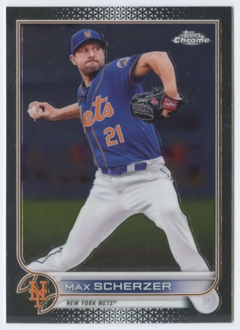 2022 Topps Chrome #66 Max Scherzer NM-MT New York Mets Baseball Card - Baseball Card Single
