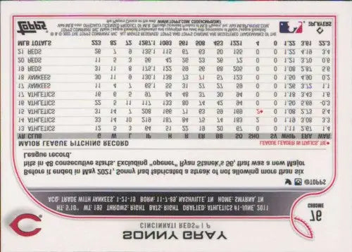 2022 Topps Chrome #76 Sonny Gray NM-MT Reds ID:51631 - Baseball Card Single
