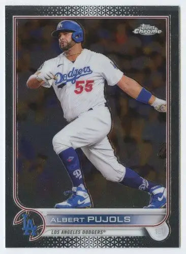 2022 Topps Chrome Albert Pujols baseball card with original gloss Dodgers ID 47748