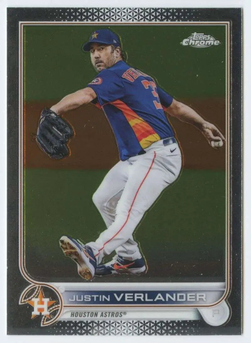 2022 Topps Chrome #87 Justin Verlander NM-MT Houston Astros Baseball Card - Baseball Card Single
