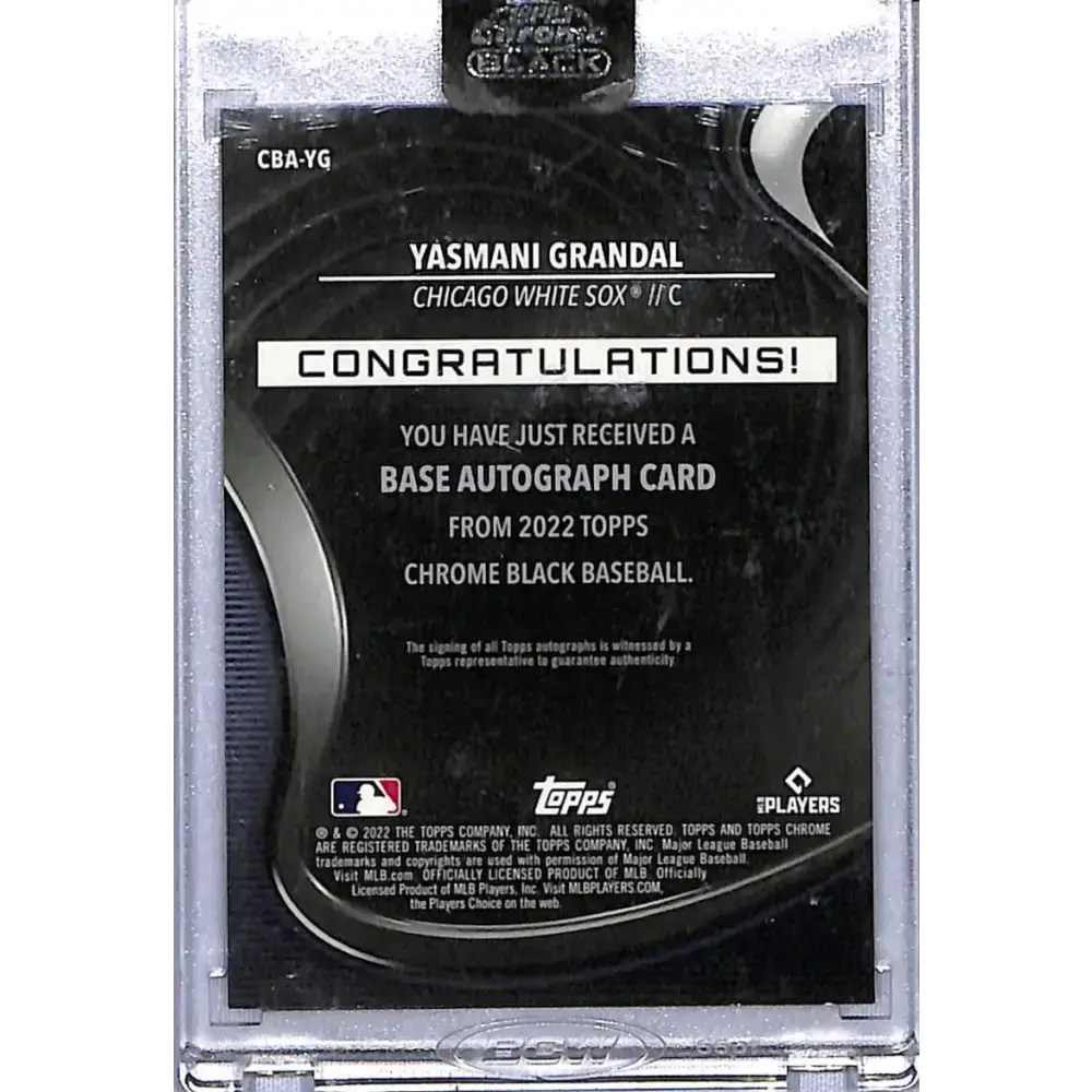 2022 Topps Chrome Black Autograph #CBA-YG Yasmani Grandal NM-MT Auto Chicago White Sox Baseball Card - Baseball Card