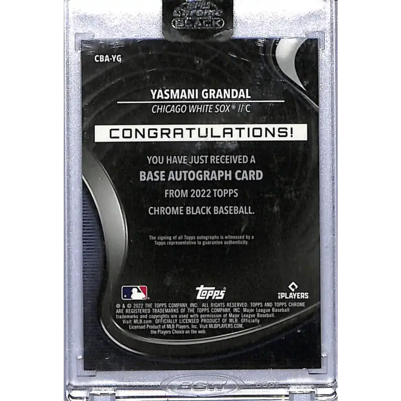 2022 Topps Chrome Black Autograph #CBA-YG Yasmani Grandal NM-MT Auto Chicago White Sox Baseball Card - Baseball Card