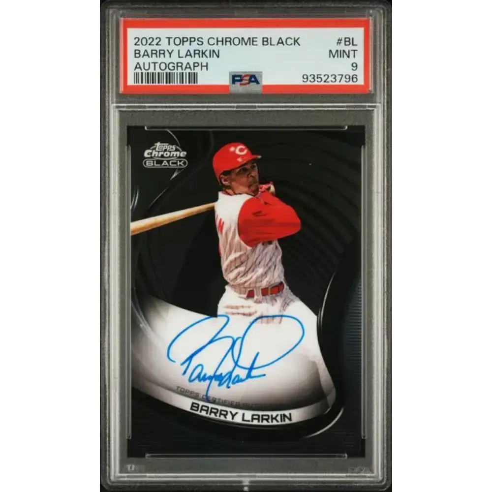 2022 Topps Chrome Black #CBA-BL Barry Larkin PSA 9 MINT Auto Cincinnati Reds Baseball Card - Baseball Card Single
