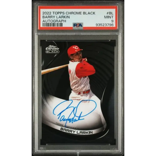 2022 Topps Chrome Black #CBA-BL Barry Larkin PSA 9 MINT Auto Cincinnati Reds Baseball Card - Baseball Card Single