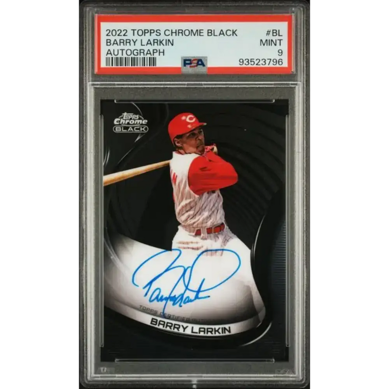 2022 Topps Chrome Black #CBA-BL Barry Larkin PSA 9 MINT Auto Cincinnati Reds Baseball Card - Baseball Card Single